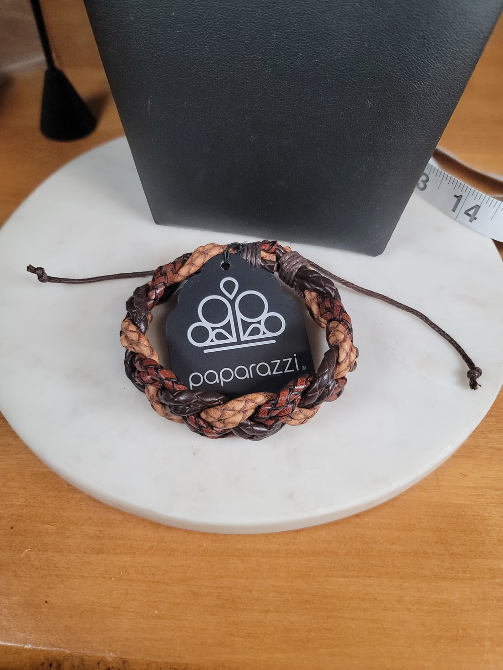 paparazzi Braided Faux-Leather Men’s Bracelet in Brown and Black